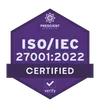 Prescient Security's Certification Mark for the ISO/IEC 27001:2022 standard.